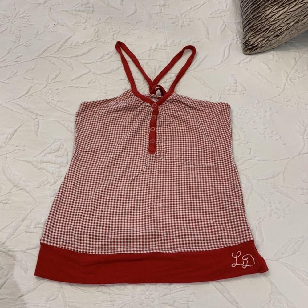 Lady Dutch red and white tank top